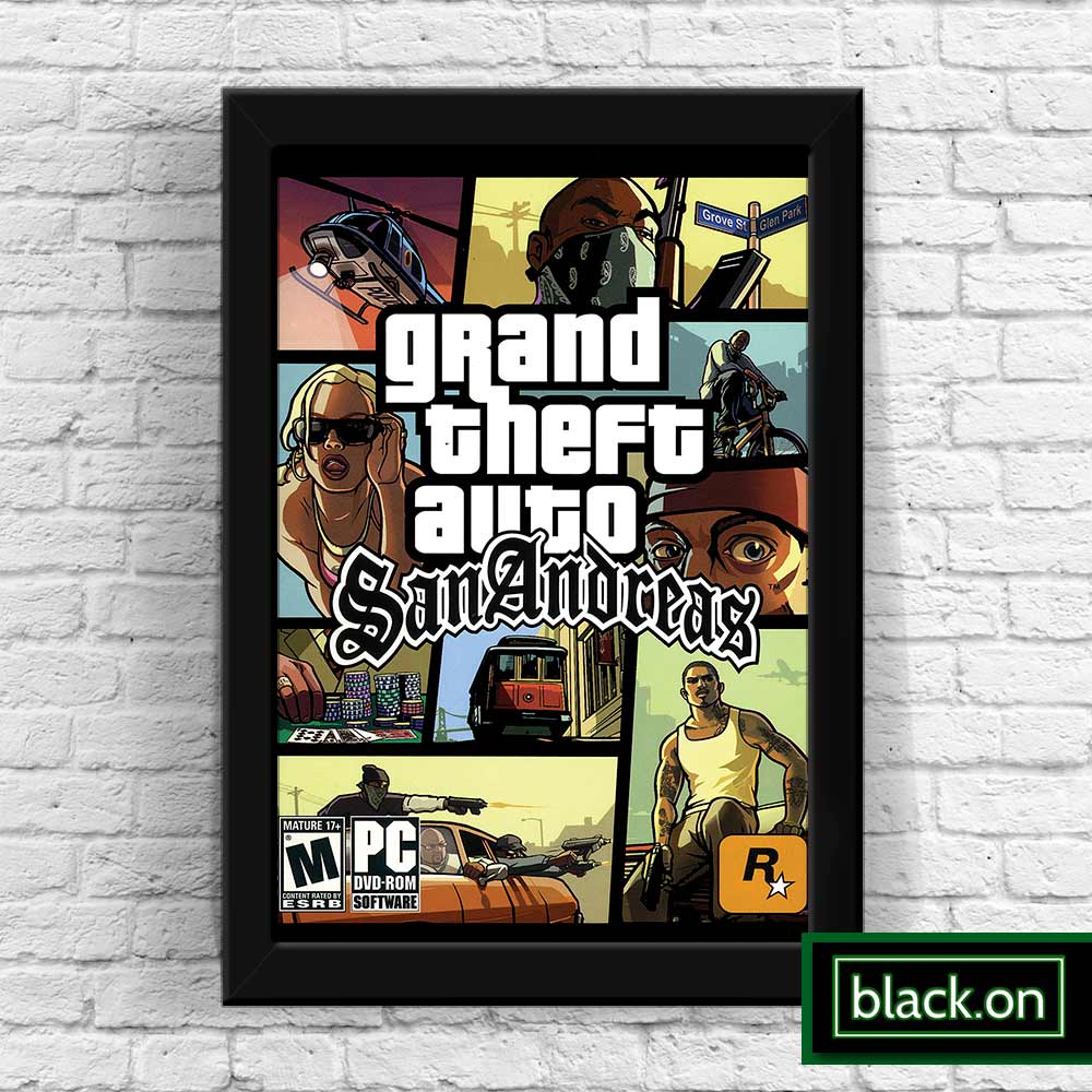 Oblee Marketplace  Quadro Decorativo Poster Grand Theft Auto V Gta 5 Mapa  Game Tamanho 30x42cm