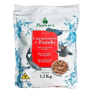 Ração Peixes Poytara Carnívoros de Fundo 1,2Kg (Pellet Grande)