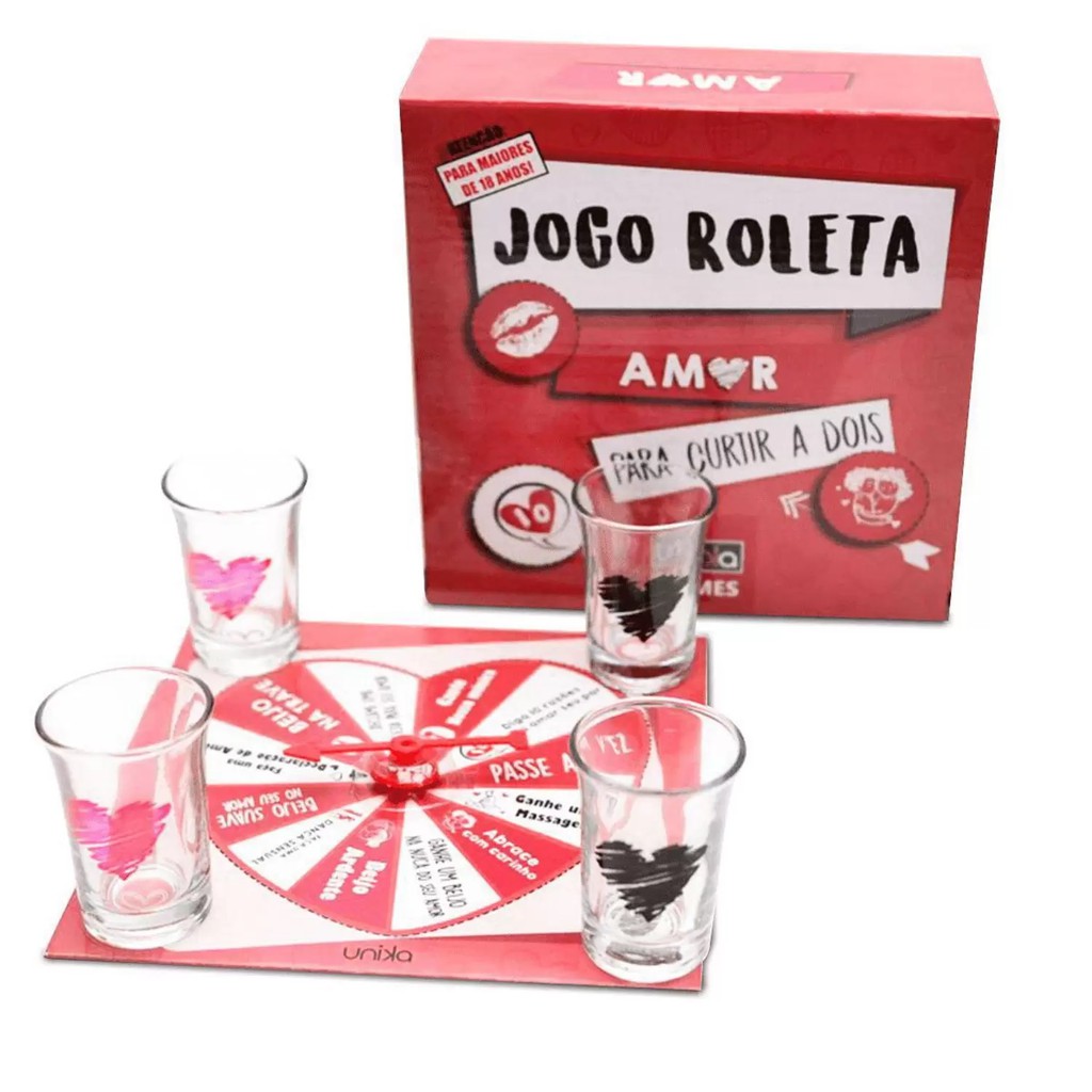 Jogo Roleta Amor Casal Namorados Drink Shot Bebida - LUNALU
