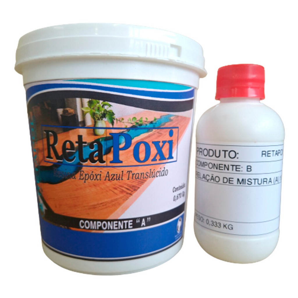 Resina Epóxi Pigmentada Azul Para River Table Madeira Bancadas MDF ...