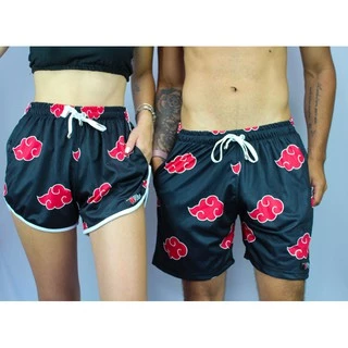 Kit Casal Shorts Feminino E Bermuda Masculina Estampa Akatsuki