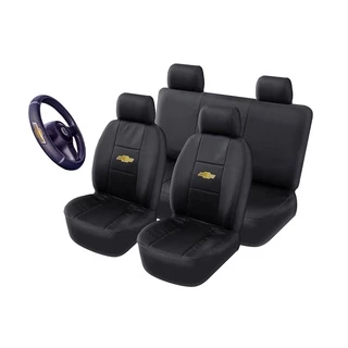 Capa Banco Carro Couro Corvin Promoção Chevrolet Agile Corsa Celta Prisma Onix Classic+ Capa de Volante Otimizado Com logomarca Bordada