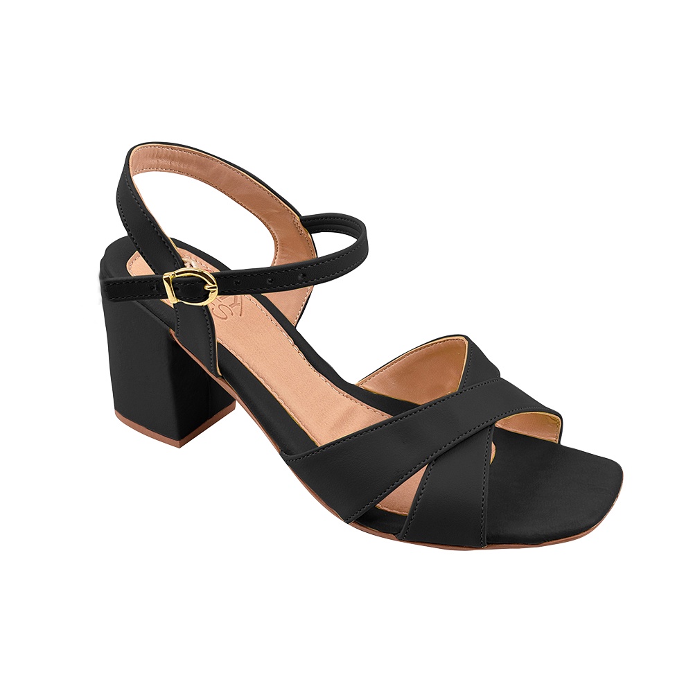 Sandalia Feminina Salto Alto Grosso Tratorada Ref 51002 Shopee