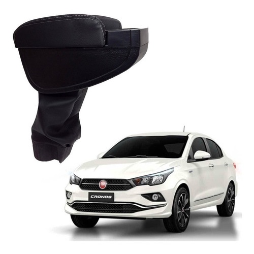 Apoio Braço Console Com Porta Copos Preto Fiat Cronos 1.8 19
