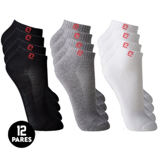 Kit 12 Pares Meia Zaroc Soquete Cano Curto Masculina Algodão