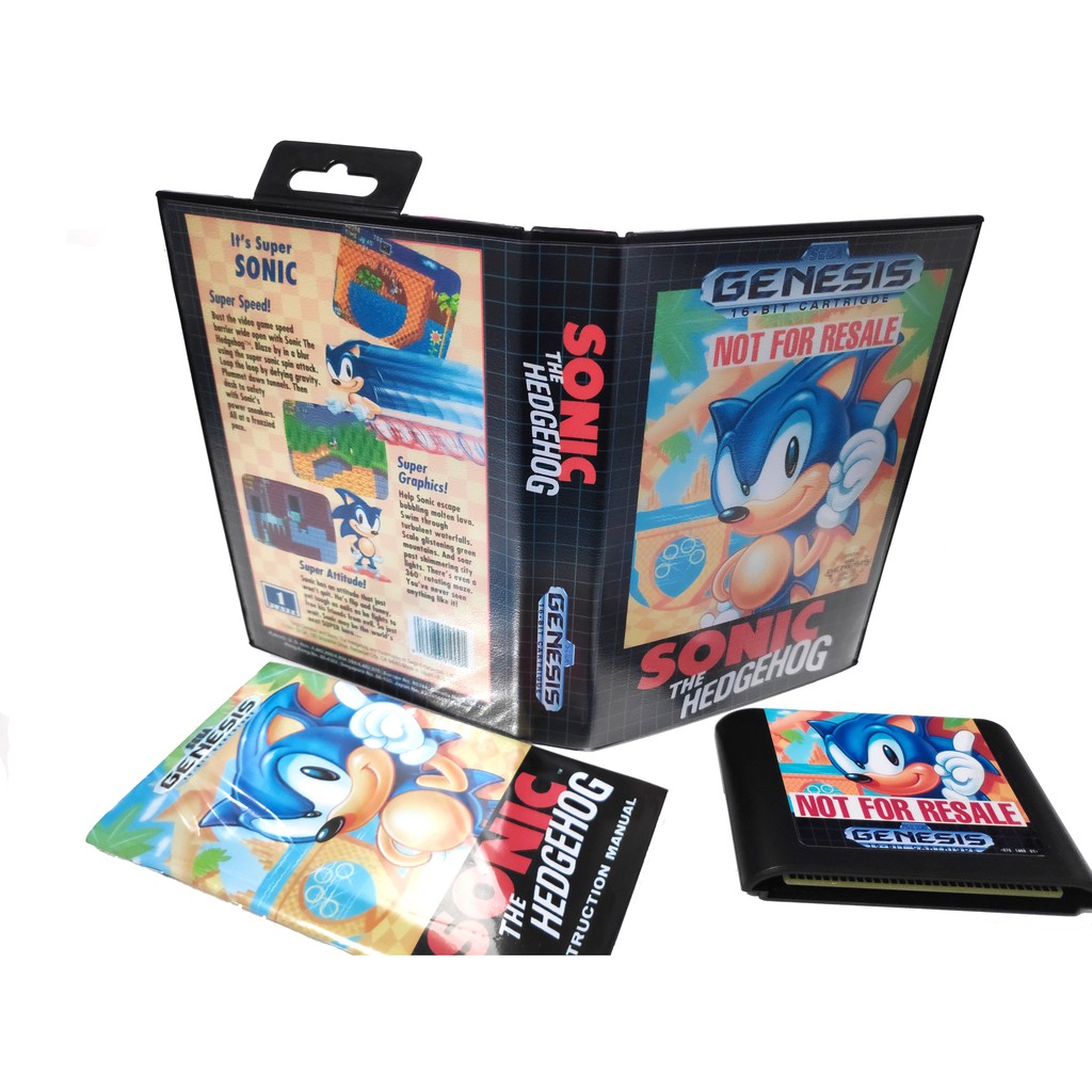 Jogo Sonic The Hedgehog com caixa (plastico) e manual completo Mega Drive Genesis NOVO