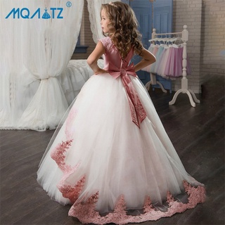 MQATZ Summer Teenager Pageant Long Bridesmaid Vestido De Noiva Para Meninas Princesa Infantil E 4-14 Anos LP-255