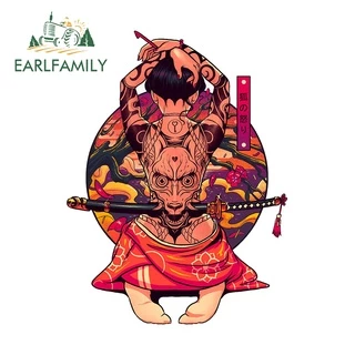 EARLFAMILY 13cm Samurai Cereja Japonesa Autocolante Para Carro JDM RV Campervan Pára-Brisas Protetor Solar Vinil Decalque Grafite Tronco Motos Acessórios