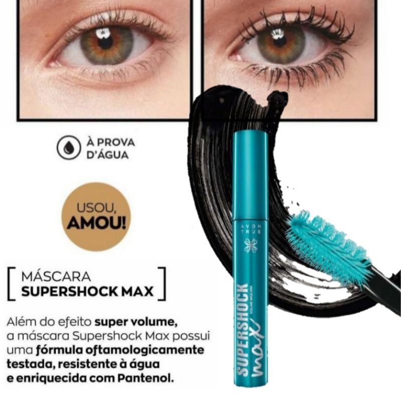 Mascara de Cilios Super Shock Max Avon 10g Cor Preto | Shopee Brasil