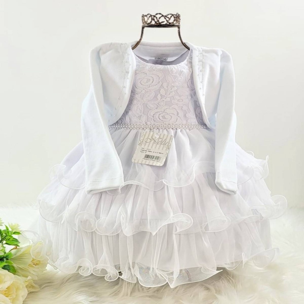 Vestido batizado best sale inverno bebe