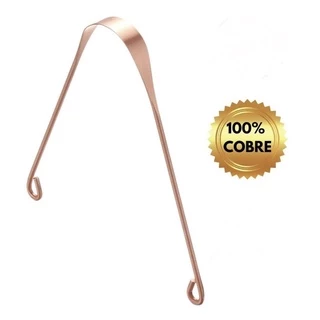 Raspador Limpador De Língua Ayurveda De Cobre Puro Importado