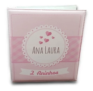 Album 15x21 Azul Ou Rosa C/Nome Personalizado - 100 Fotos em Oferta na Shopee