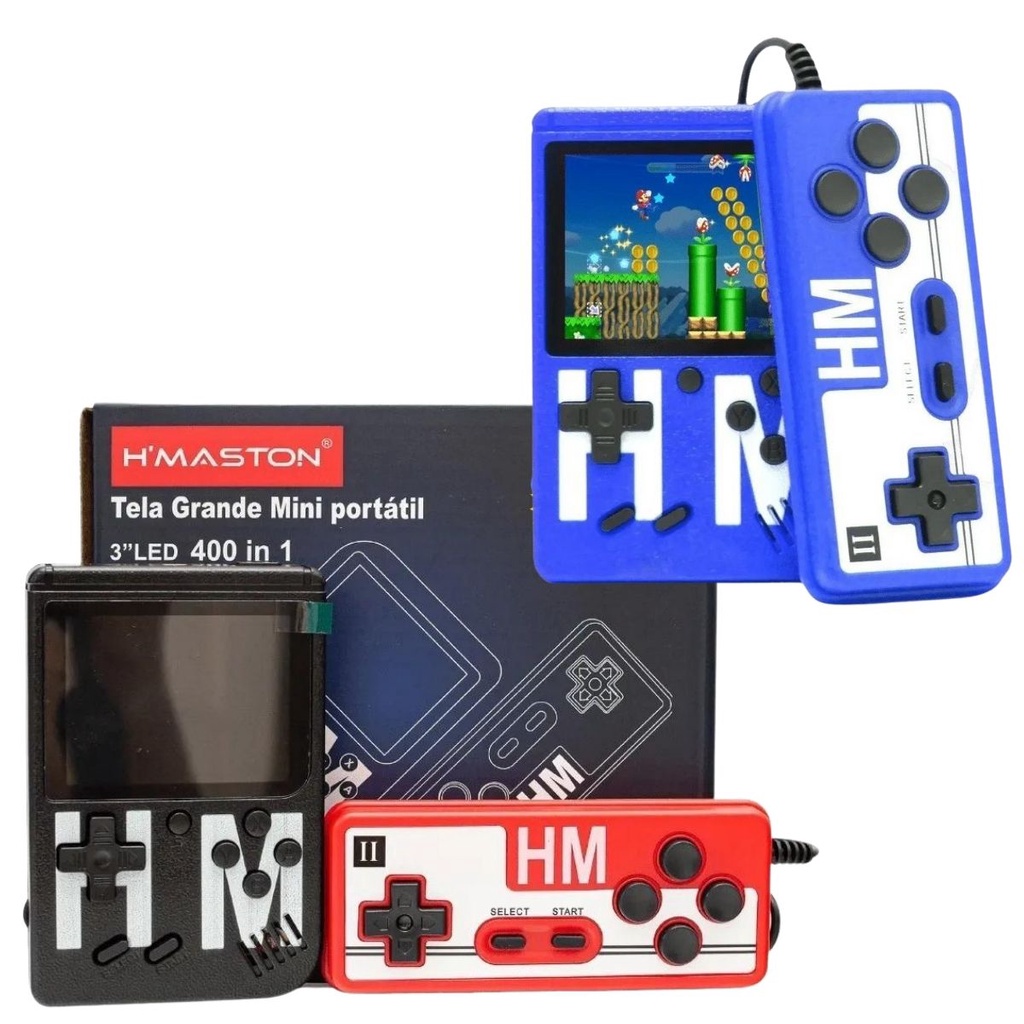 Mini Game Portátil e Controle - 400 Jogos Retrô Tela Grande | Shopee Brasil