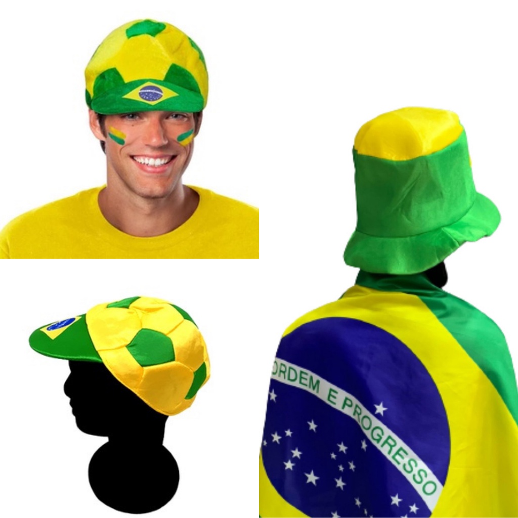 Chapéu Boné do Brasil Verde Amarelo Unissex Futebol Copa do Mundo Tamanho Único Confortável Portátil em Oferta na Shopee