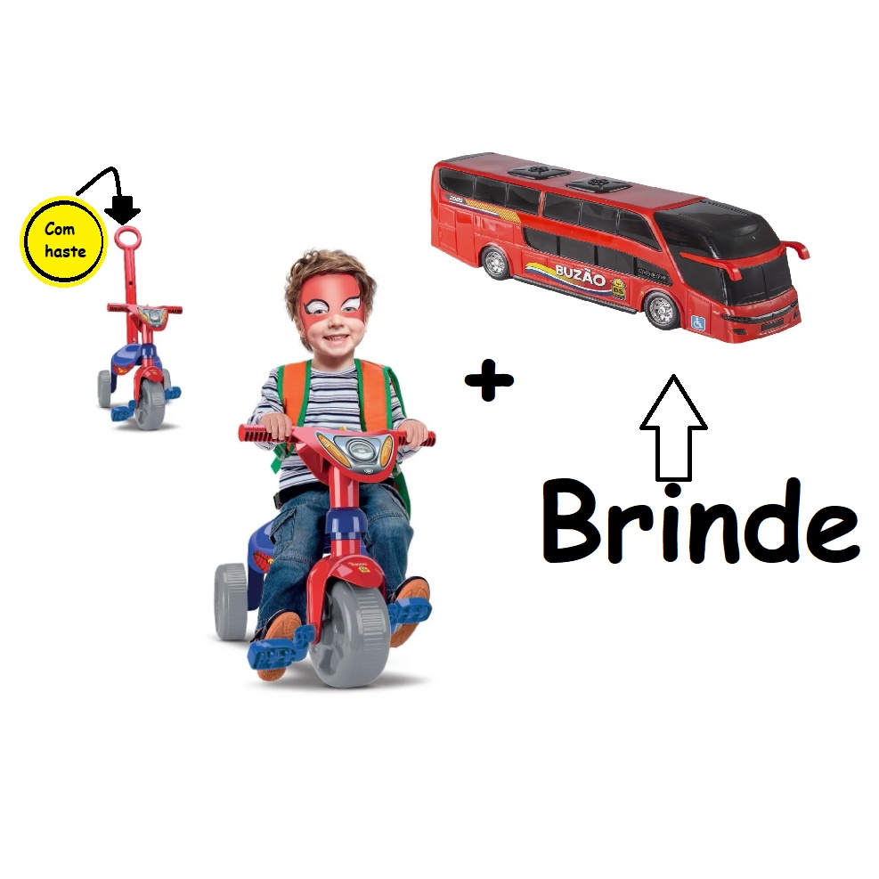 Ditudotem Triciclo Infantil Velotrol Bebe Motoca Roxo Brinquedo Menina Com  Cestinha Velocípede Motoquinha Magic Toys
