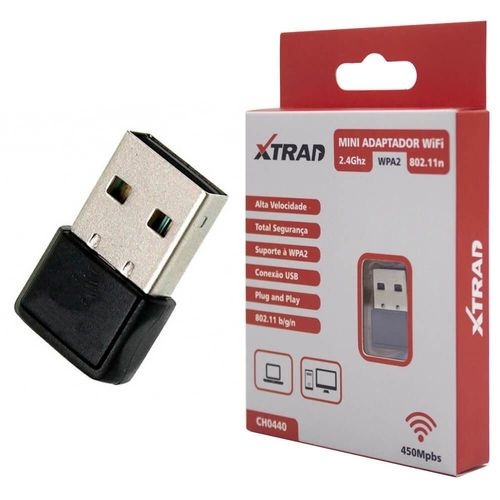 Placa De Rede Mini Adaptador Usb Wifi Ghz Mbps Xtrad Ch Shopee Brasil