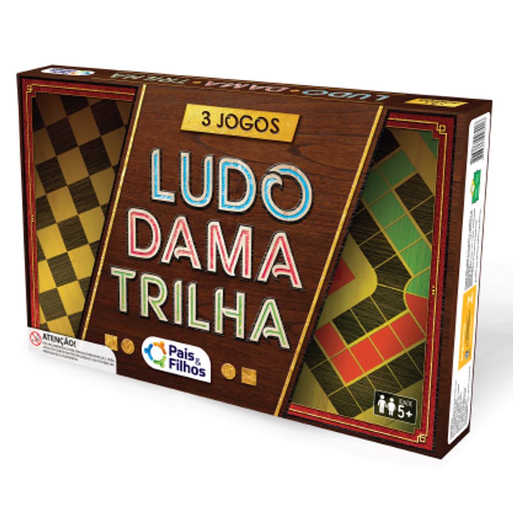 Jogo 3 em 1 Ludo Dama Trilha Exercita Paciência Inteligência Criatividade 3  Jogos Clássicos de Tabuleiro - 22849