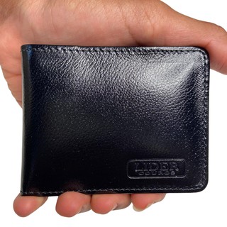 Carteira Masculina Slim Couro Pequena Compacta Preta Marrom