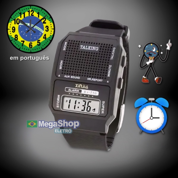 Relogio Que Fala A Hora Em Português | Shopee Brasil