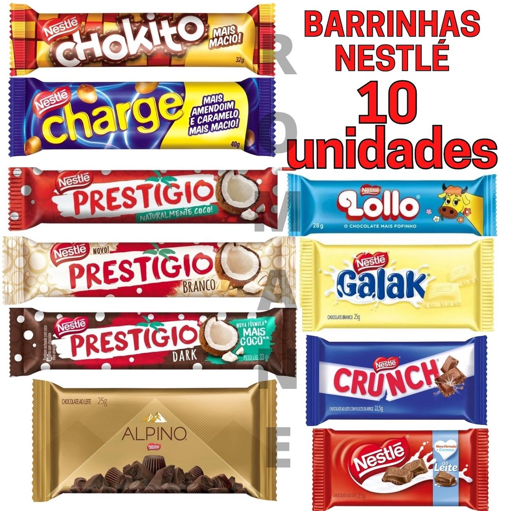 Kit C/ 10 Barrinhas De Chocolate Nestle