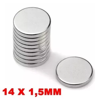 Ima De Neodimio Disco 14mm X 1,5mm 10 Pç 14x1,5 Mm 14 X 1,5 - MP