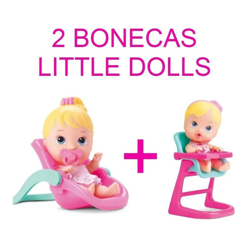 Kit 2 Bonecas Little Dolls Passeio Cadeir o Divertoys