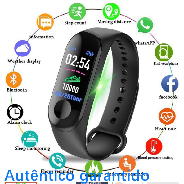 Relógio SmartWatch XIAOMI MI BAND 3 PRETO - MIXMEX