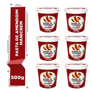 Kit 06x Pasta de Amendoim Manicrem Chocolate - 500g