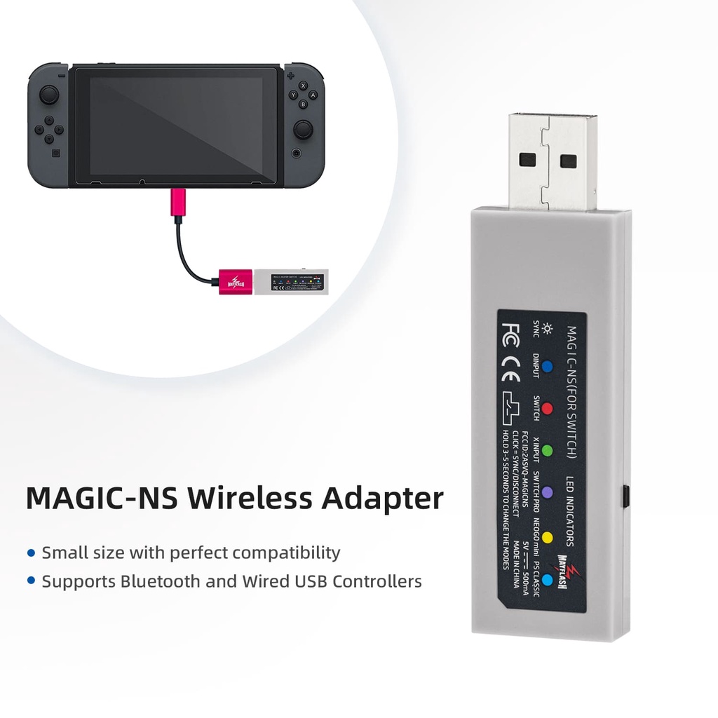 Mayflash Adaptador de Controle Sem Fio para Switch 2/Switch/PS3/PC