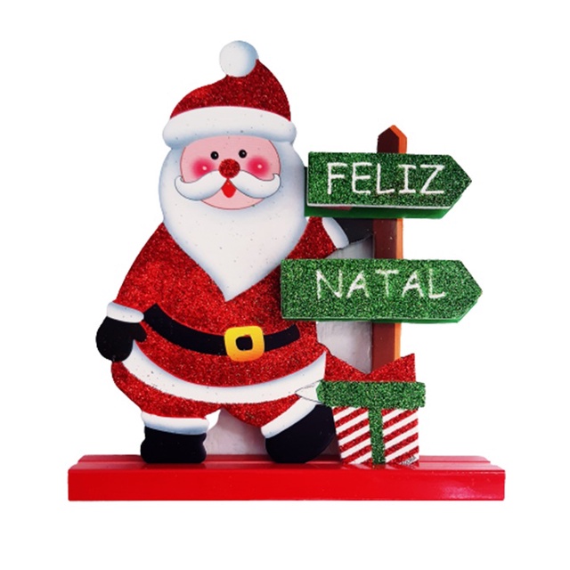 Trio De Placas Enfeite Natalino De Porta Ou Árvore De Natal Papai Noel Hou  Hou