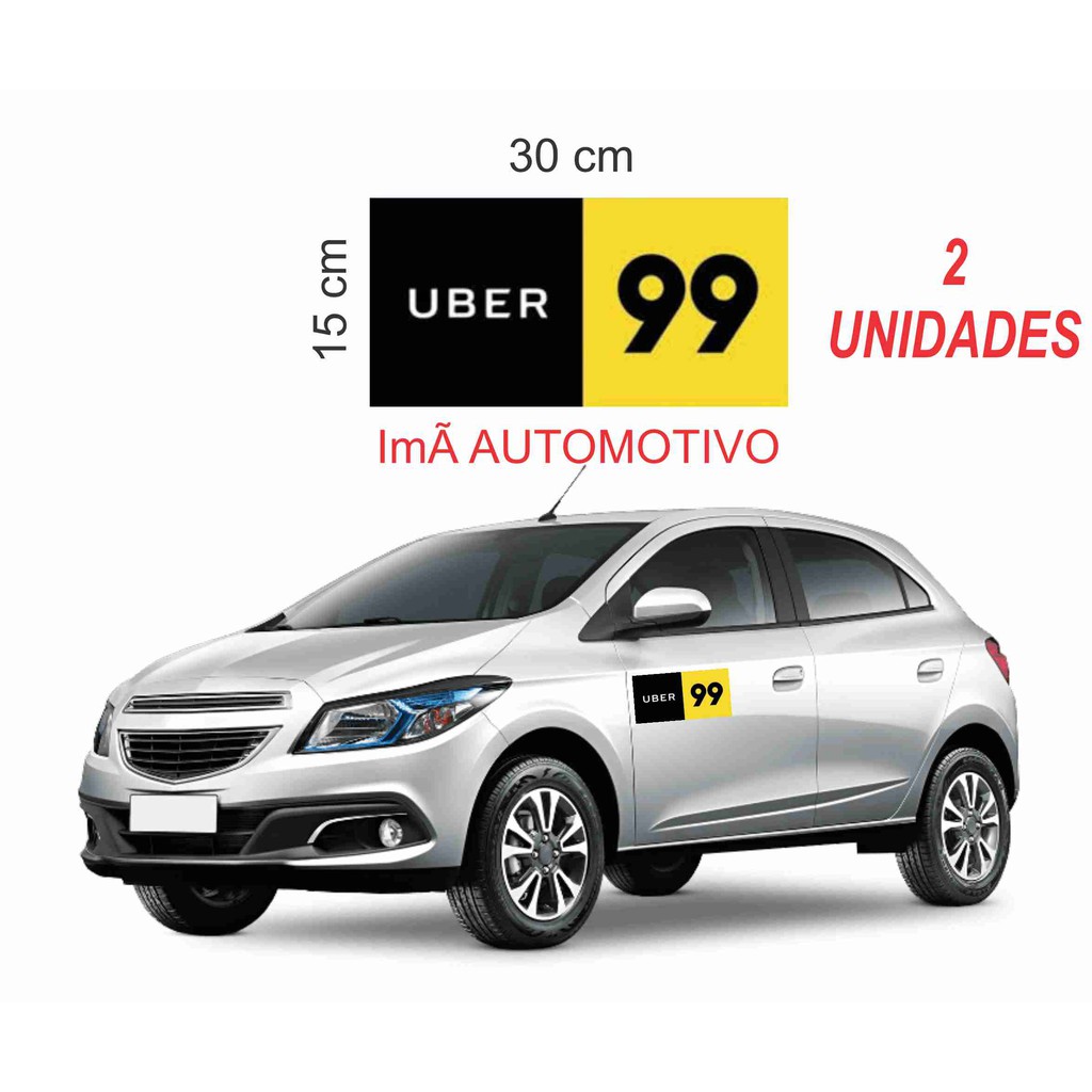 Adesivo Imã Placa Uber Aplicativos 99 Táxi 30x15cm 2un. dp2 | Shopee Brasil