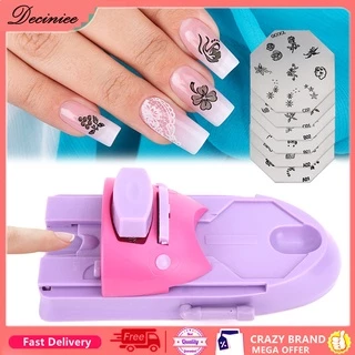Máquina De Impressão Manual De Arte De Unhas Com 6pcs Placas De Estampagem De Metal Manicure Cor Desenho Ferramenta