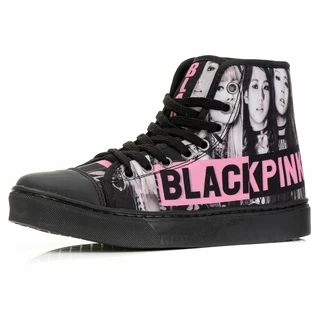 Tenis cano alto star Moda K-Pop banda Black Pink Novidade