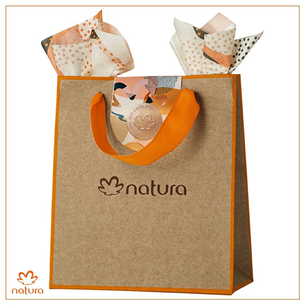 Embalagem de presente Natura sacola P | Shopee Brasil