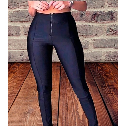 Calça Legging Montaria Flanelada Ziper Cintura Alta Grossa Modeladora