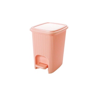Lixeira de Plástico 7 L com Pedal Trama Vinho Malbec-Rosa Pastel
