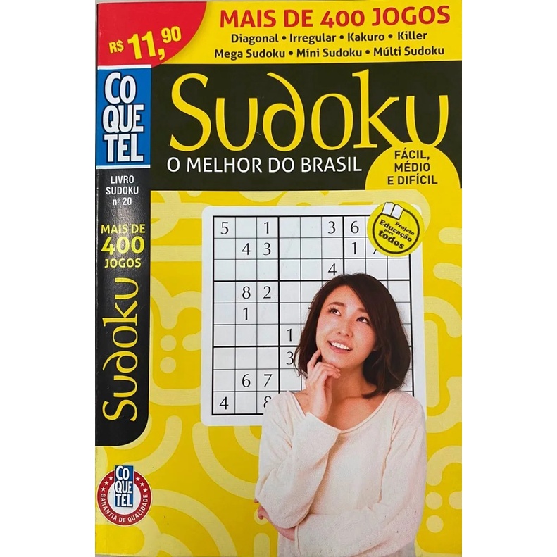Coquetel Sudoku Fácil/Médio/Difícil - Livro 33