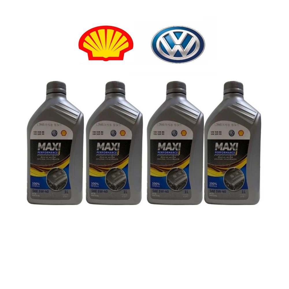 Kit Oleo De Motor Volkswagen Original Shell 5w40 API-SN 100% Sintético ...