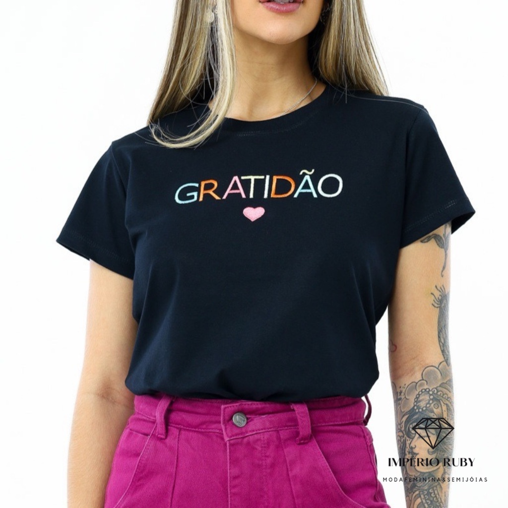 T-shirt Hope Colorido Coração Bordado - Use Criativa - Camiseta Feminina -  Magazine Luiza