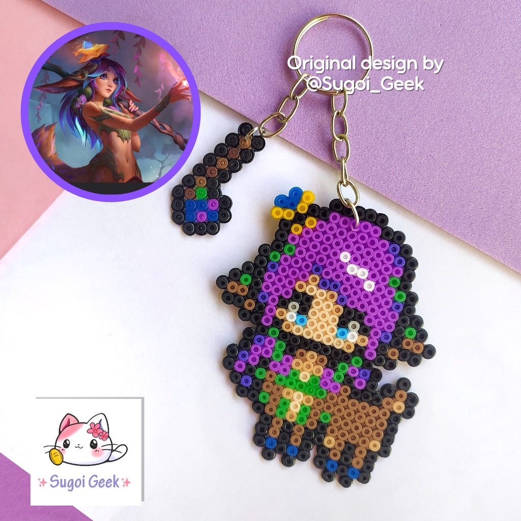 Chaveiro Lilia Jogo League of Legends Hama Perler Beads