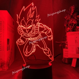 Luminária Led 3d, Vegeta, Dragon Ball Z, desenho, decoração, 16 Cores +  controle em Promoção na Americanas