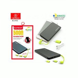 Carregador portátil Power Bank 5000 Mah  Original Com Selo ANATEL 3 tipos de saídas v type c e iphone