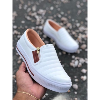 Tênis Sapatênis Sapatilha feminino Slip On Zíp casual Leve e confortável envio imediato