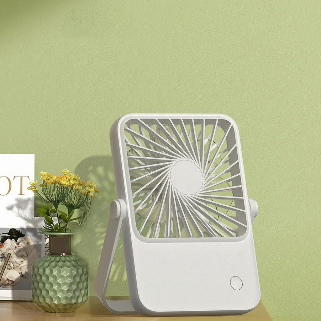 1 Ventilador Quadrado Recarregável De Mesa , Portátil , Porta De Carga Tipo C , Regulação De Vento De Três Velocidades