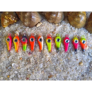 Kit 10 Iscas Artificiais Jumping Jig micro jig Olhuda 14/18/22g c/10 sup hook