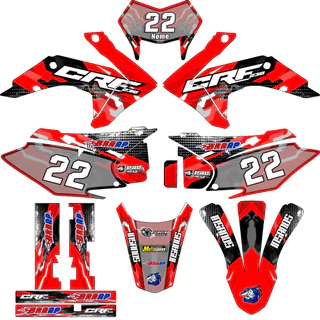 Kit Adesivos Crf230 Trilha Gráficos 2015 2016 2017 2018 2019 2020 2021 - Laminação 0.20mm - Modelo A177