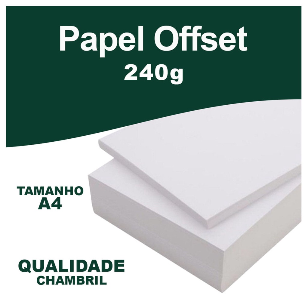Papel offset 240gr a4 com 50 folhas chambril shopee brasil