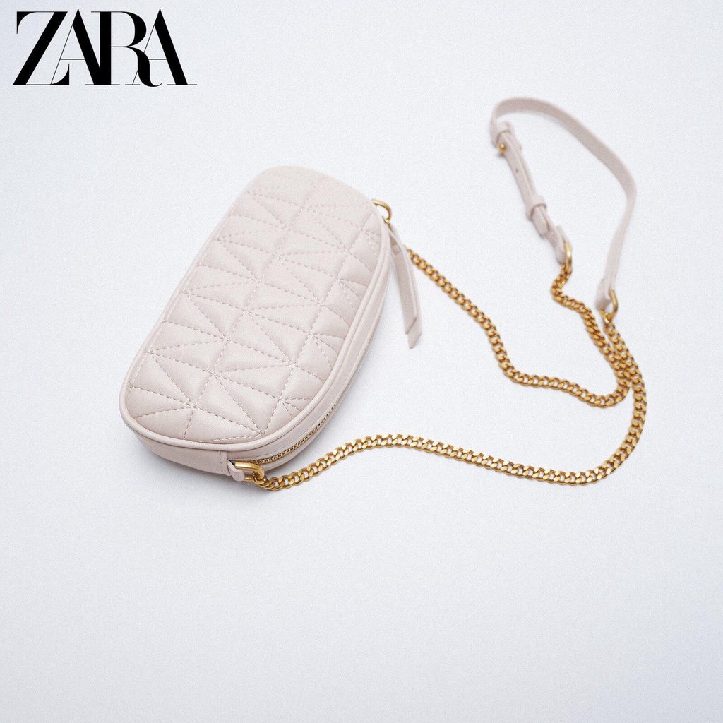 ZARA Bolsa Feminina Bege Clássica/De Ombro Tiracolo Pequena Corrente ...