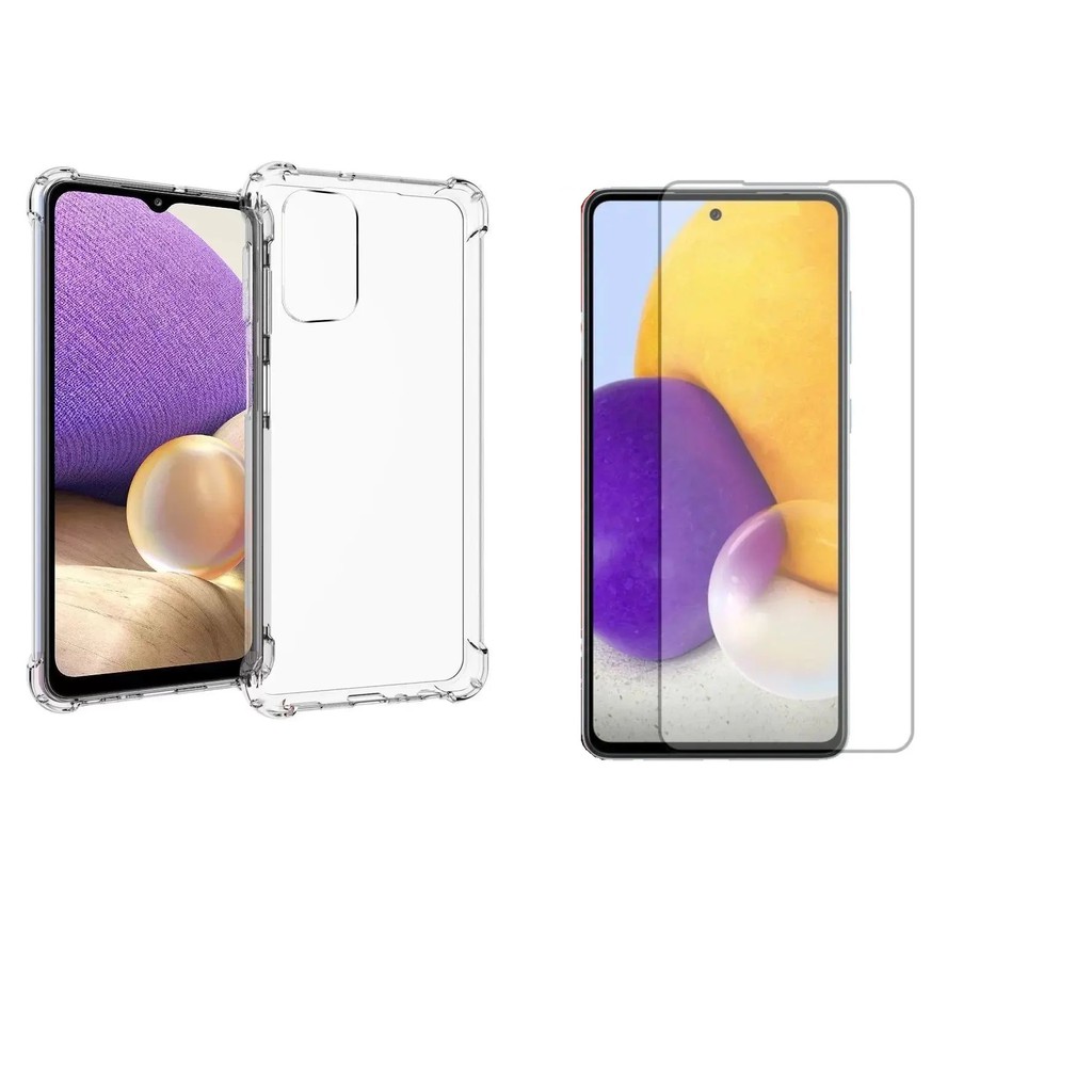 Kit - Capa Capinha Reforçada + Película Hydrogel Samsung Galaxy A52 A52S / Galaxy A72 4G 5G