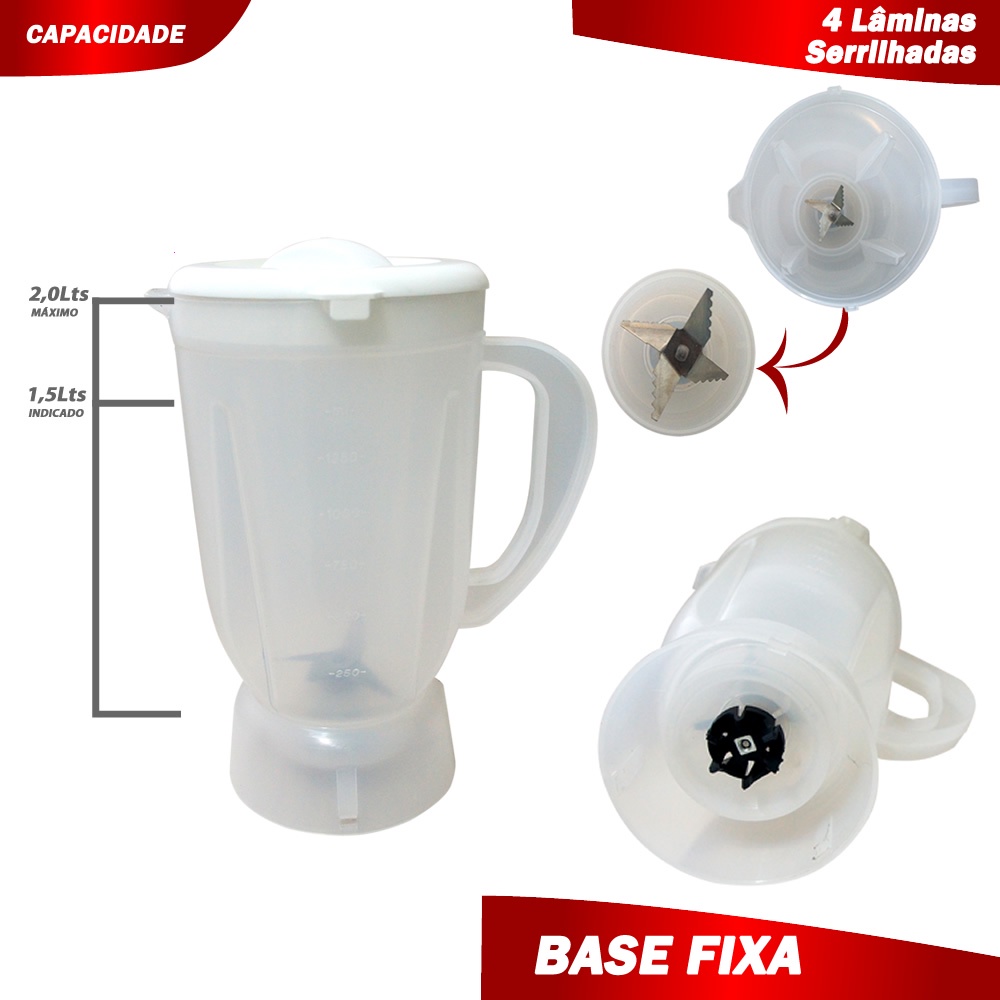 Copo Liquidificador Faet Shake Sield Toplik Predileto Translúcido ...